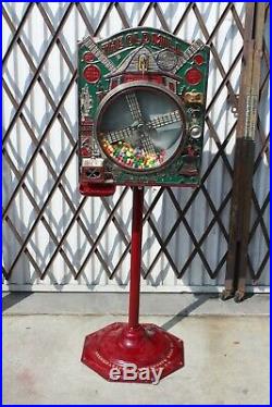 1920s Mutoscope Old Mill Wind Mill 1c Coin Op Gum Candy Machine