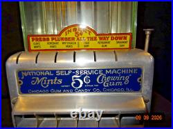 1925 NATIONAL Self-Service Gum + Candy Coin Op Vendor