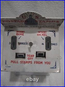 1930's Vintage Northwestern Nickel & Dime Coin Op Postage Stamp Vending Machine