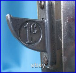 1933s Van Lite Metal Gas Pump 1 Cent Coin OP Lighter Fluid Dispenser withKEY