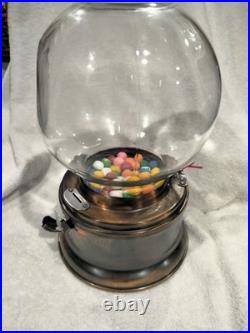 1940's VINTAGE FORD GUMBALL VENDING MACHINE PENNY COIN OP RESTORED COPPER FINISH