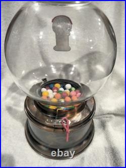 1940's VINTAGE FORD GUMBALL VENDING MACHINE PENNY COIN OP RESTORED COPPER FINISH