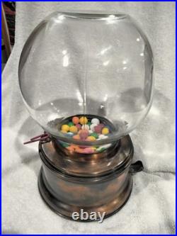 1940's VINTAGE FORD GUMBALL VENDING MACHINE PENNY COIN OP RESTORED COPPER FINISH