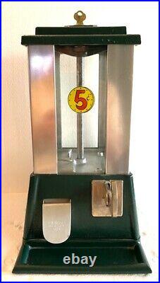 1940s 5-Cent SUN Peanut Vending Machine Coin op (L. A. Manuf.) Art Deco Restored