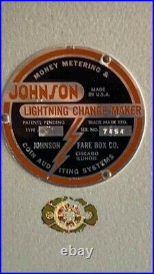 1950s JOHNSON FARE BOX CO. LIGHTNING CHANGE MAKER