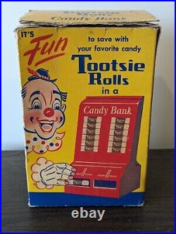 1950s Vintage Tootsie Roll 1¢ Vending Machine Toy Coin Bank Good Condition -4