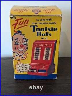 1950s Vintage Tootsie Roll 1¢ Vending Machine Toy Coin Bank Good Condition -4