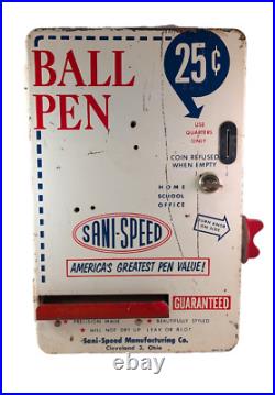 1959 Sani-Speed Ball Pen Coin Op Vending Machine Working & Extremely Rare