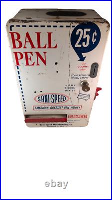 1959 Sani-Speed Ball Pen Coin Op Vending Machine Working & Extremely Rare