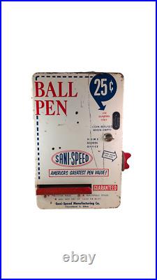 1959 Sani-Speed Ball Pen Coin Op Vending Machine Working & Extremely Rare