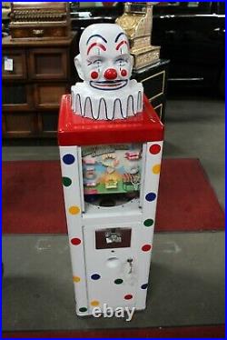 1960s Mr. Clown Coin Op Clown Head Vending Machine Toy Prize