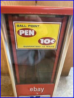 1960s Oak ball point pen vending machine ten cent Coin Operated Working nice