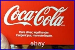 2020 Coca-Cola VENDING MACHINE withfour $1 Silver Bottle Cap Coins SCARCE