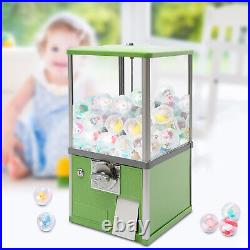 25-cent Gumball Machine 20 H Vending Coin Bank Vintage Gumballs Dispenser Green