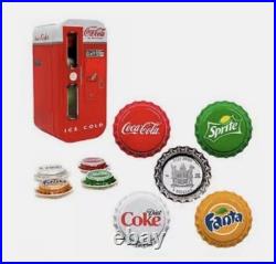 4 Coin Set Pure Silver 24 Grams Coca Cola Vending Machine Limited Edition