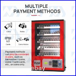 5 Slot Snack Vending Machine for Snack Money Making Wall Coins+bill uncool