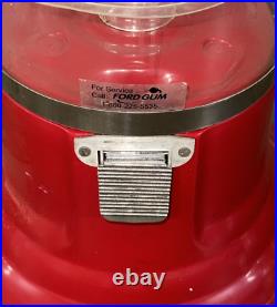58 Inch Wizard Beaver Spiral Gumball Machine Red 25 Cent Coin Mech PICK UP 55418