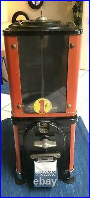 676A Vintage Victor Topper 1 Cent Penny Coin Op Gumball Candy Vending Machine