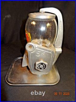 ANTIQUE 5c COIN OP PEANUT NUT GUM CANDY STORE VENDING MACHINE
