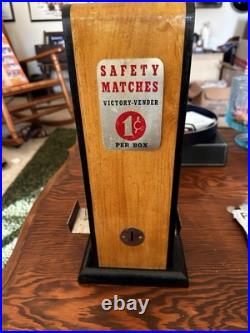 ANTIQUE MATCH COUNTERTOP COIN OPERATED VENDING MACHINE 1 CENT Victory Vending ANTIQUE MATCH COUNTERTOP COIN OPERATED VENDING MACHINE 1 CENT Victory Vending