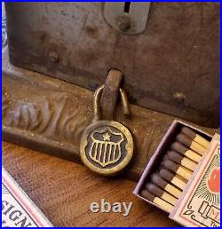 Antique 1 Cent OHIO BLUE TIP MATCHES Coin Op Operated Dispenser Vending Machine