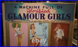 Antique Coin-Op Mutoscope Girlie Card Vending Machine Award Card Sign Rare