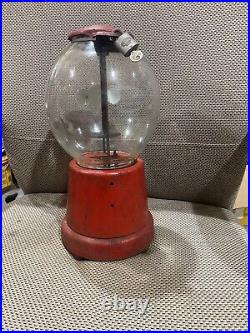 Antique Glass Advance Model D Penny One Cent Gumball Machine Coin Op Vending