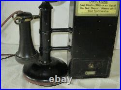 Antique Gray Pay Station # 14-coin Op Pay Station- We-candlestick-ab Telephone