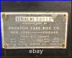Antique Johnson Fare Box Bus Trolley Streetcar Coin/Ticket Machine (1914)