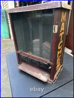 Antique Kelley Match Book Matches Coin Op Operated Advertising Vending Machine