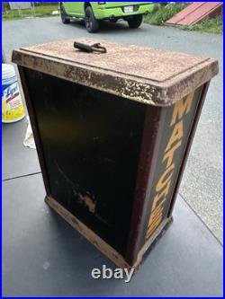 Antique Kelley Match Book Matches Coin Op Operated Advertising Vending Machine