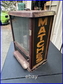 Antique Kelley Match Book Matches Coin Op Operated Advertising Vending Machine