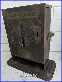 Antique Miller Pencil Vending Machine Coin Operated 5 Cents High Grade No 2