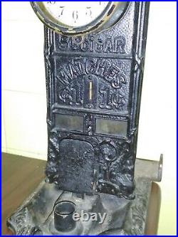Antique NW Court Royal Cigar Match Vending Machine Coin Operated RARE VERSION