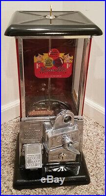 Antique Penny Master Coin Op Gumball Candy Vending Machine
