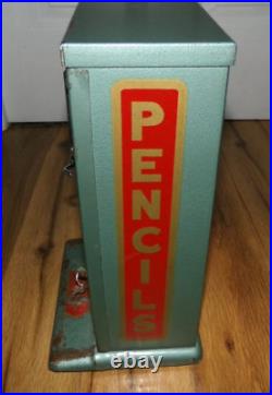 Antique VTG 1930s Harmon Pencil Dispenser 5 Cent Coin Operated Vending Machine