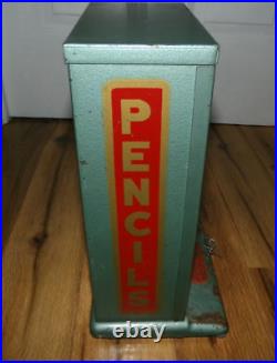 Antique VTG 1930s Harmon Pencil Dispenser 5 Cent Coin Operated Vending Machine