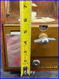 Antique Victor Vending Corp Oak Coin-Op Trade Stimulator Machine No Key As Found