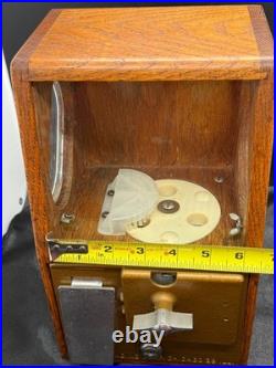 Antique Victor Vending Corp Oak Coin-Op Trade Stimulator Machine No Key As Found