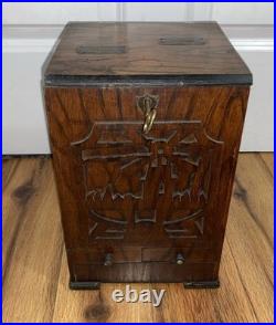 Antique Wooden Wood Star Cigarette Coin Operated Counter Vending Machine Store