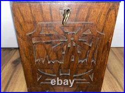 Antique Wooden Wood Star Cigarette Coin Operated Counter Vending Machine Store