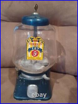 Blue KING NICKEL COIN VENDING California ALMOND NUT CANDY GUMBALL machine KEY