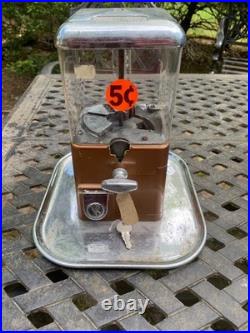 Cadillac Jr Tray Type Gumball/Peanut /Candy Coin Operated Vending Machine