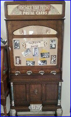 Caille Bros Penny Arcade Postcard Vending Machine Coin Operated Beautiful RARE