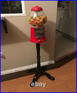 Candy Gumball Machine Bank With Metal Base Stand Vintage Coin Sweets Dispenser