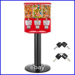 Candy Vending Machine, Triple Compartment Candy Vending Machine with Stand, Gumb