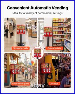 Candy Vending Machine, Triple Compartment Candy Vending Machine with Stand, Gumb