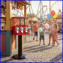 Candy Vending Machine, Triple Compartment Candy Vending Machine with Stand, Gumb