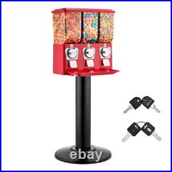 Candy Vending Machine, Triple Compartment Candy Vending Machine with Stand, Gumb