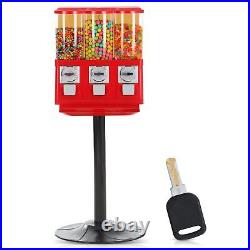 Candy Vending Machine with Stand for Business and Home Triple Coin Operated